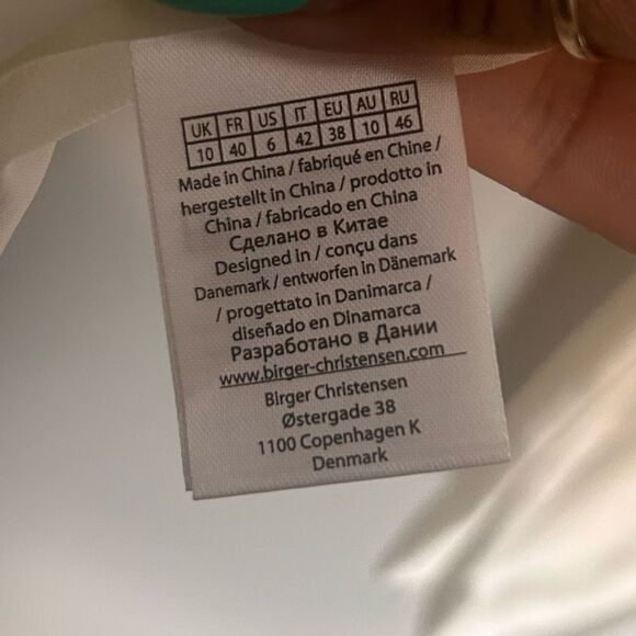 ROTATE BIRGER CHRISTENSEN WHITE ASPARAGUS SATIN RUCHED PEPLUM ANNIE TOP - Picture 11 of 11